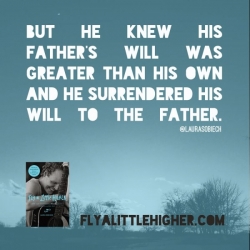 But he knew his Father's will was greater than his own and he surrendered his will to the Father.